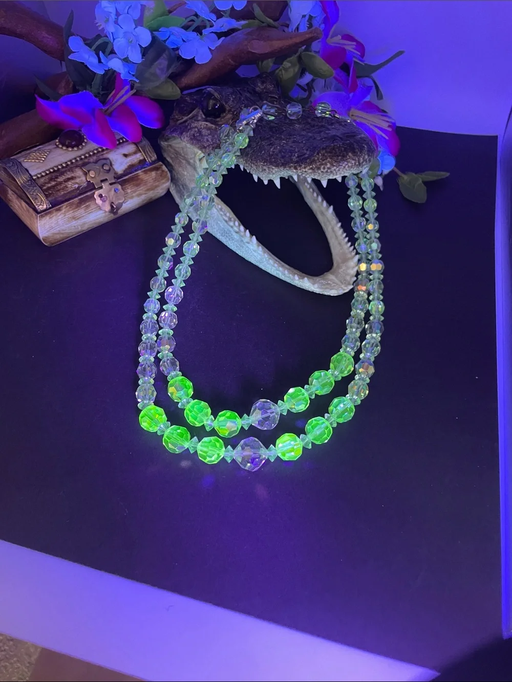 Crystal 2 strand necklace vintage C6
